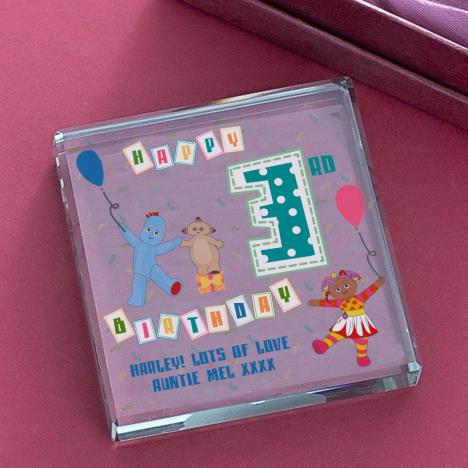 Personalised In The Night Garden Birthday Glass Block Extra Image 1